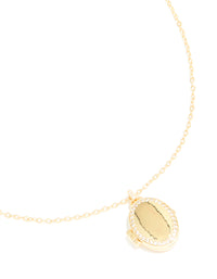 Gold Plated Brass Cubic Zirconia Outline Locket Necklace - link has visual effect only