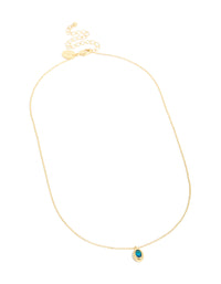 Gold Plated Brass Tanzanite Cubic Zirconia December Birthstone Necklace - link has visual effect only