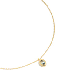 Gold Plated Brass Aquamarine Cubic Zirconia March Birthstone Necklace - link has visual effect only