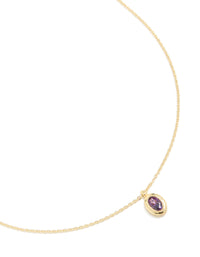 Gold Plated Brass Amethyst Cubic Zirconia February Birthstone Necklace - link has visual effect only