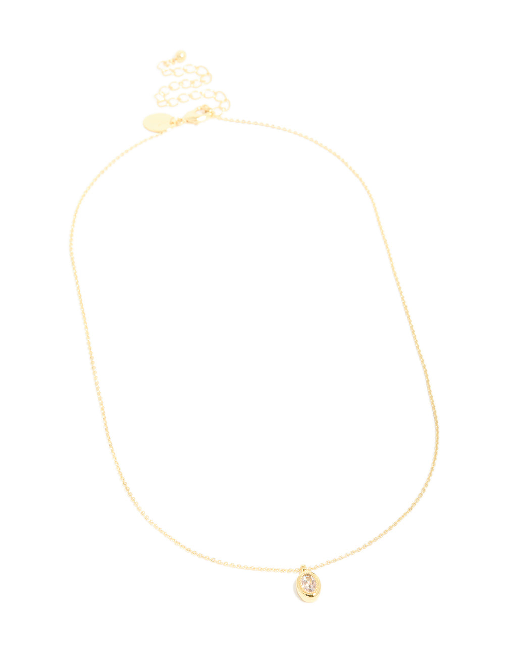 Gold Plated Brass Cubic Zirconia April Birthstone Necklace