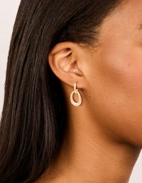 Gold Plated Cubic Zirconia Large Circle Drop Earrings - link has visual effect only
