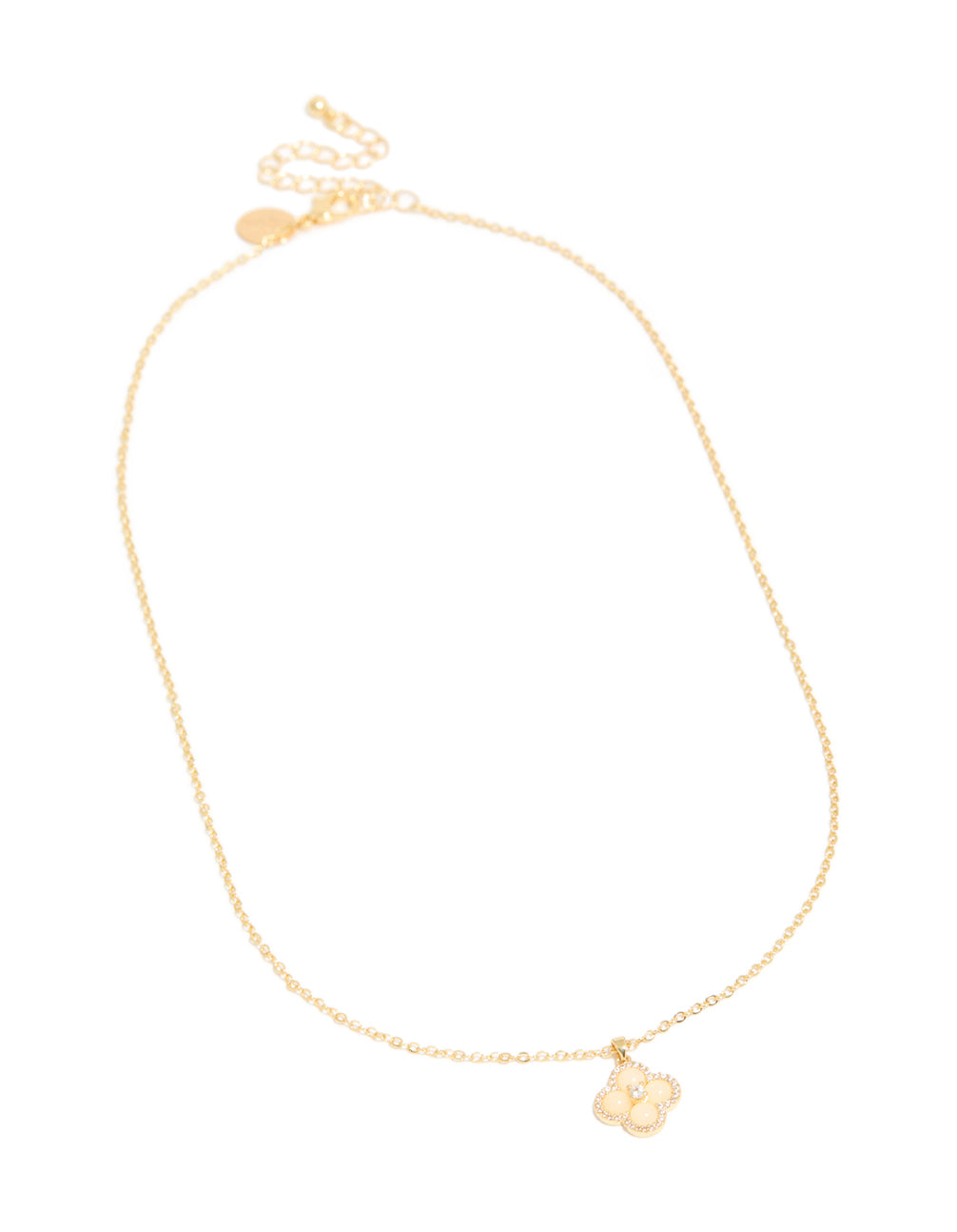 Gold Plated Cubic Zirconia Flower Necklace