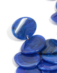 Dark Blue Acrylic Circles Waterfall Drop Earrings - link has visual effect only