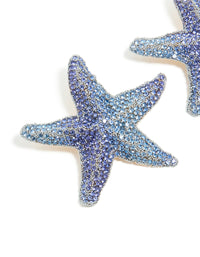 Blue Diamante Starfish Stud Earrings - link has visual effect only