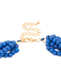Dark Blue Acrylic Beaded Long Layered Necklace - link has visual effect only