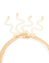 Gold Blue Beaded & Pearl Chain Layered Necklace - link has visual effect only