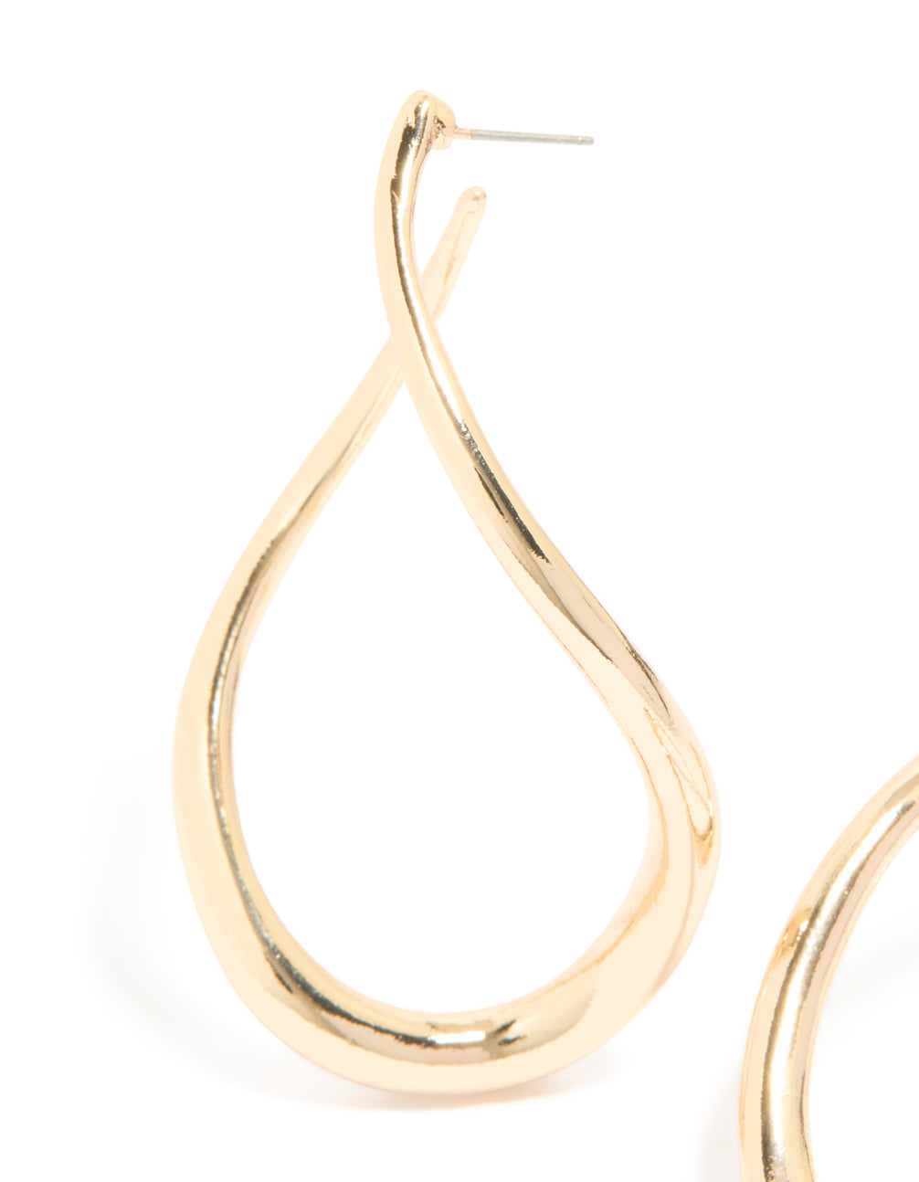 Gold Twisted Large Hoop Earrings