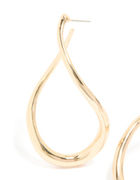 Gold Twisted Large Hoop Earrings - link has visual effect only