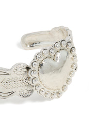 Silver Boho Heart Wrist Cuff - link has visual effect only