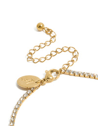 Waterproof Gold Plated Stainless Steel Cubic Zirconia Letter C Tennis Bracelet - link has visual effect only