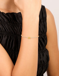 Waterproof Gold Plated Stainless Steel Cubic Zirconia Letter M Tennis Bracelet - link has visual effect only