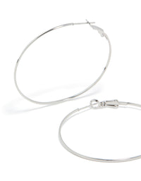 Surgical Steel Fine Hoop Earrings 50 MM - link has visual effect only