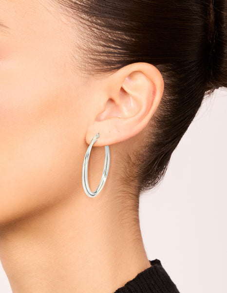 Surgical Steel Crossover Hoop Earrings 40 MM - Lovisa