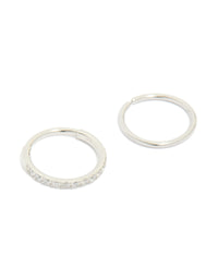 Surgical Steel Cubic Zirconia Hinged & Plain Nose Rings 2-Pack - link has visual effect only