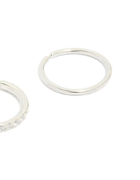 Surgical Steel Cubic Zirconia Hinged & Plain Nose Rings 2-Pack - link has visual effect only
