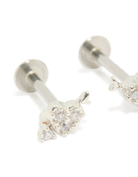 Surgical Steel Cubic Zirconia Arrow Heart Flat Back Studs - link has visual effect only