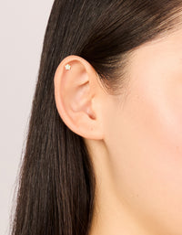Gold Plated Surgical Steel  Cubic Zirconia Star Flat Back Studs - link has visual effect only