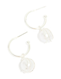 Silver Pearl Wire Wrapped Hoop Earrings - link has visual effect only