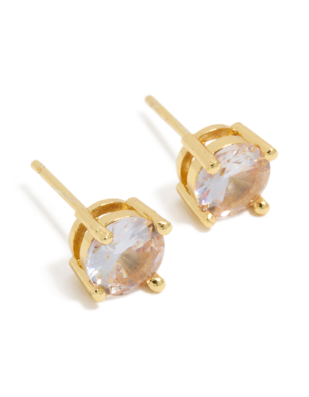 Mens Waterproof Stainless Steel Large Round Cubic Zirconia Stud Earrings