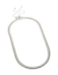 Discover mens stainless steel mixed chain in waterproof material silver 2-pack front view - link has visual effect only