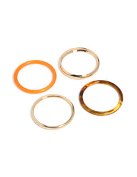 Discover this gold, brown and orange acrylic bangle 4-pack with front view - link has visual effect only