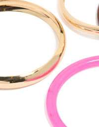 Gold & Pink Acrylic Bangles 4-Pack - link has visual effect only