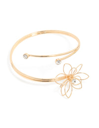 Gold Diamante Flower Arm Cuff - link has visual effect only