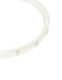 Designed with silver plated diamante wrist cuff in statement style close up view - link has visual effect only