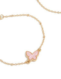 Gold Diamante & Butterfly Bracelets 2-Pack - link has visual effect only