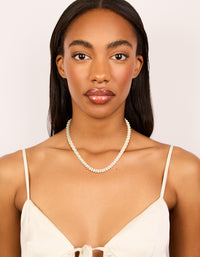 Silver Plated Pearl  Fireball Pearl Necklace - link has visual effect only