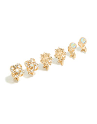 Gold Butterfly Clip On Earrings 5-Pack - link has visual effect only
