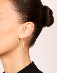 Gold Plated Thin Hoop Earrings - link has visual effect only