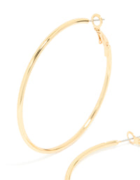 Gold Plated Thin Hoop Earrings - link has visual effect only