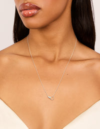 Sterling Silver Interlocked Hoops Pendant Necklace - link has visual effect only