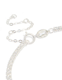 Stunning sterling silver tennis bracelet featuring cubic zirconia stones closure detail view - link has visual effect only