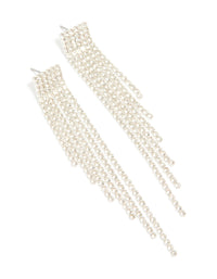 Silver Diamante Waterfall Drop Earrings - link has visual effect only