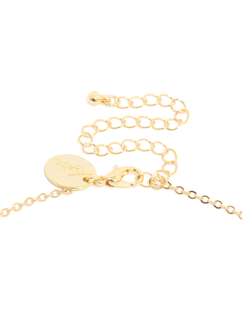 Gold Plated Light & Dark Blue Cubic Zirconia Circle Pendants Necklace