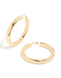 Gold Large Thick Hoop Earrings - link has visual effect only