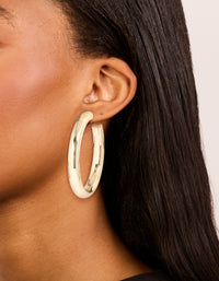 Gold Large Thick Hoop Earrings - link has visual effect only