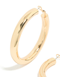 Gold Large Thick Hoop Earrings - link has visual effect only