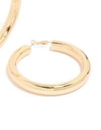 Gold Large Thick Hoop Earrings - link has visual effect only
