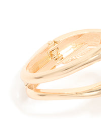 Gold Wrapped Loop Hinged Bangle - link has visual effect only