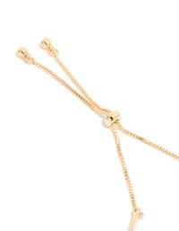 Gold Pink Flowers Charm Toggle Bangle - link has visual effect only