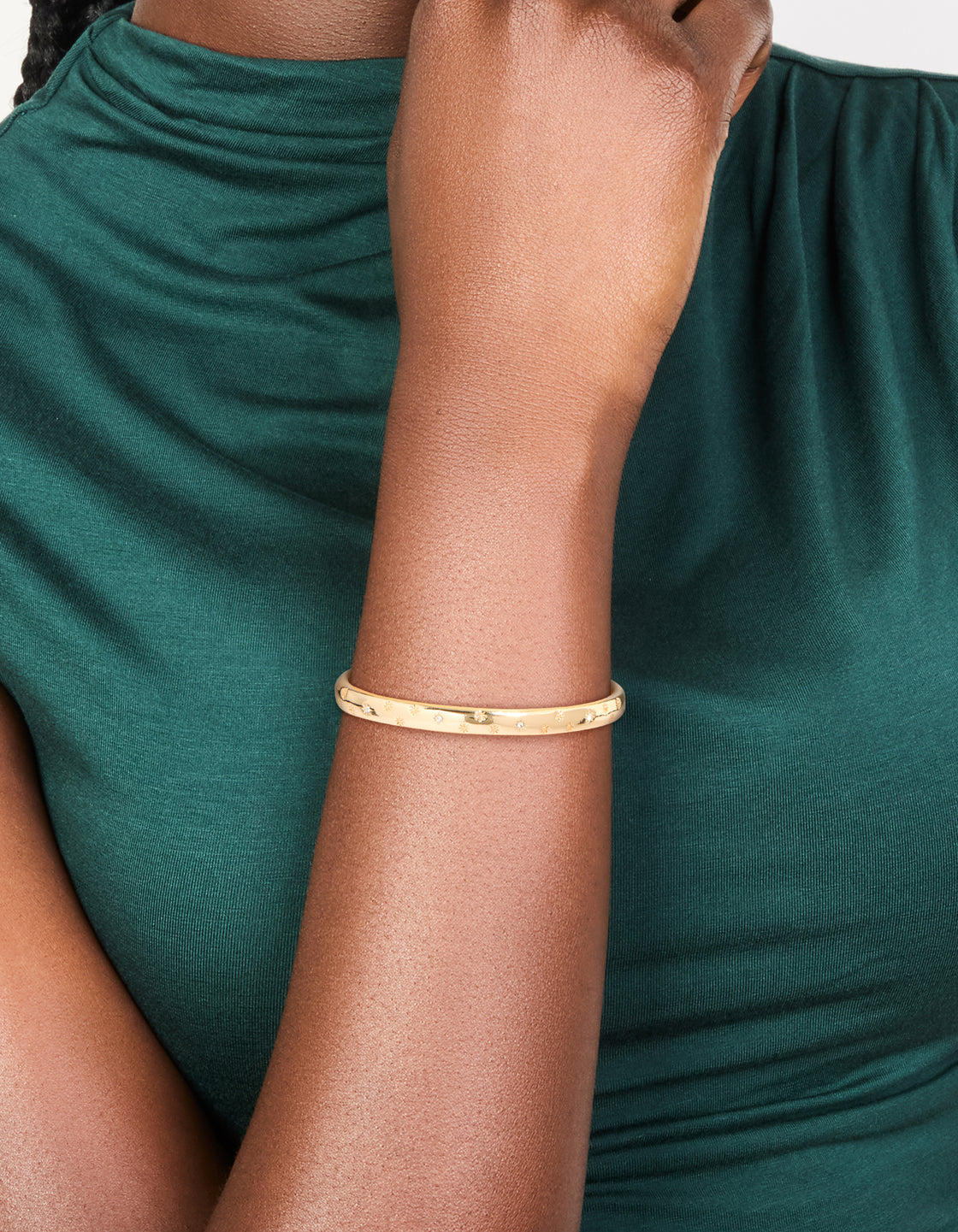 Gold Celestial Diamante Toggle Bangle