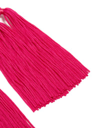 Hot Pink Fabric Tassel Drop Earrings - link has visual effect only