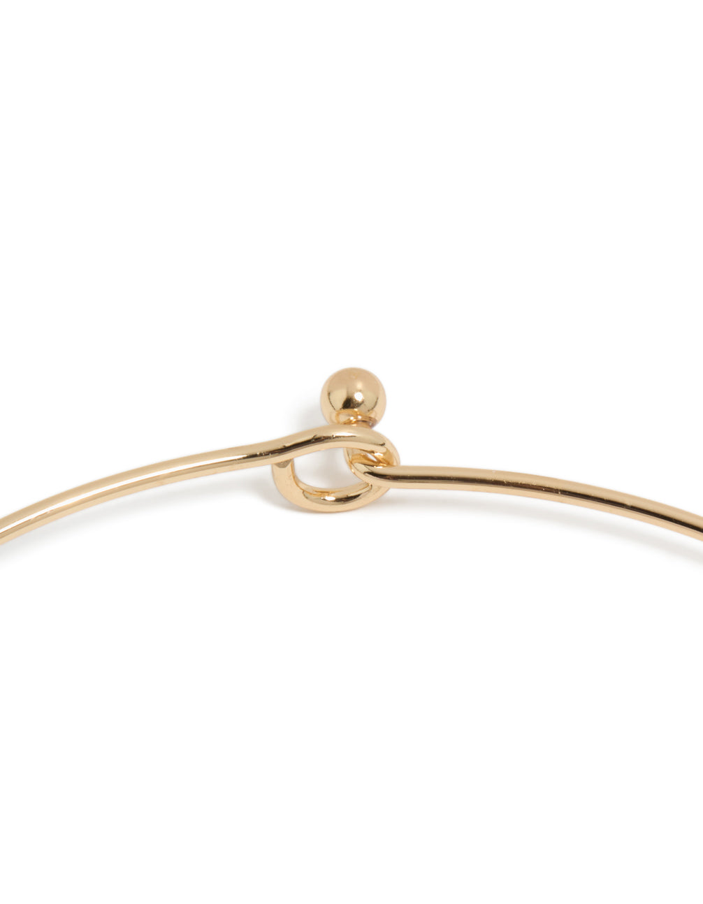 Designed with a gold orange genuine shell disc chunky torque necklace clasp detail view