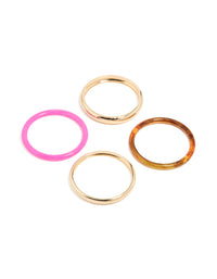 Gold & Mixed Acrylic Bangles 4-Pack - link has visual effect only