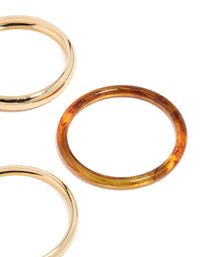 Gold & Mixed Acrylic Bangles 4-Pack - link has visual effect only