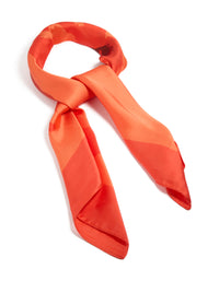 Orange Fabric Double Hibiscus Printed Scarf - link has visual effect only
